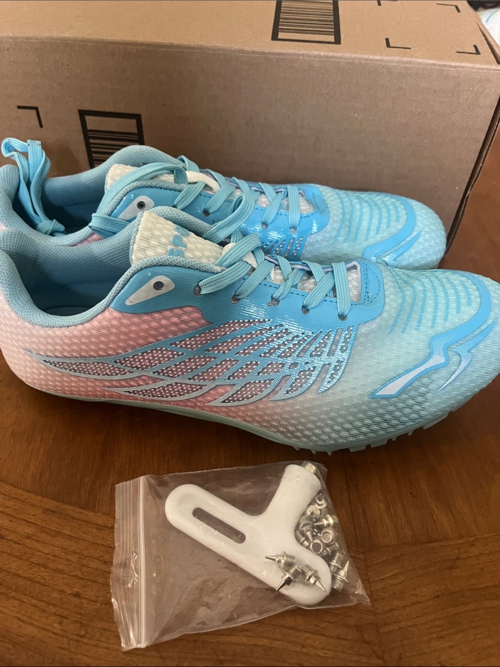 Women's Light Blue & Pink Athletic Running Shoes